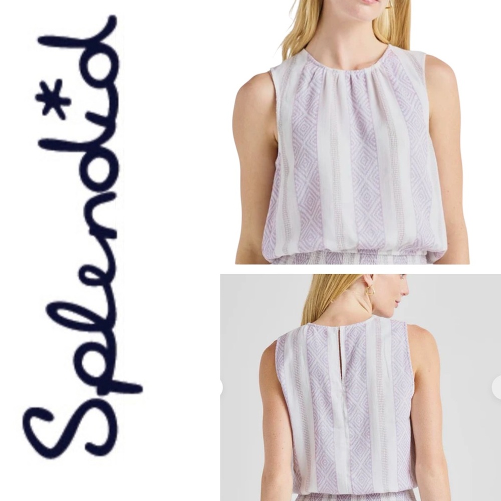 NWT Splendid Dixie Top XL White and Lavender. Size‎ XL